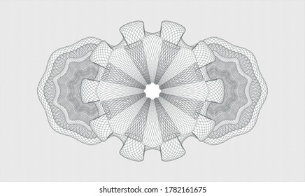 Grey passport rosette. Vector Illustration. Detailed 