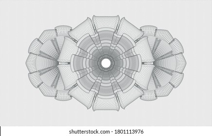 Grey passport rosette. Vector Illustration. Detailed 