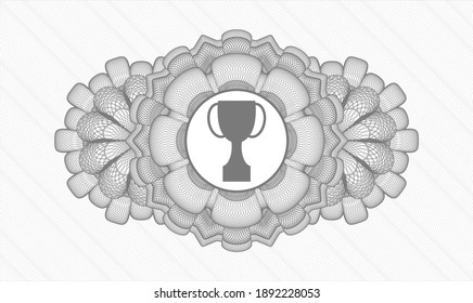 Rosette de pasaportes grises. Ilustración vectorial. Detallado con el icono de trofeo dentro