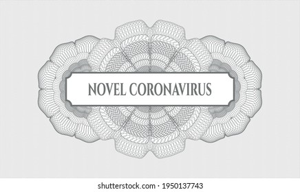 Rosette de pasaportes grises. Ilustración vectorial. Detallado con el texto Novel Coronavirus dentro