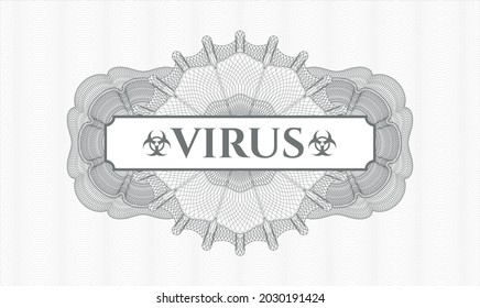 Rosette de pasaportes grises. Ilustración vectorial. Detallado con el virus de texto dentro