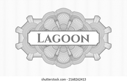 Grey passport rosette. Vector Illustration. Detailed with text Lagoon inside