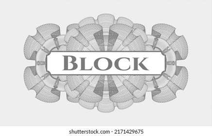 Grey passport rosette. Vector Illustration. Detailed with text Block inside