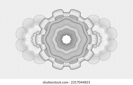 Grey passport rosette. Vector Illustration. Detailed 