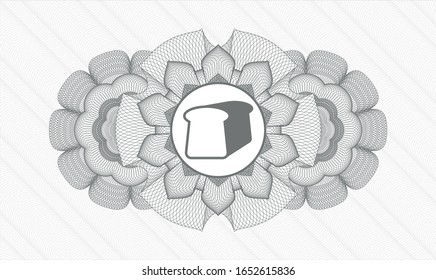 Grey passport style rosette with bread icon inside