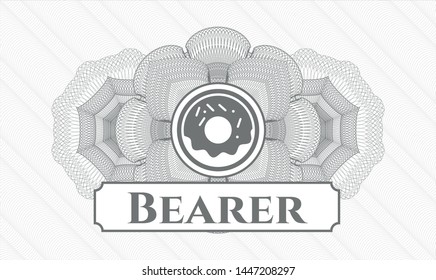 Grey passport style rosette with donut icon and Bearer text inside