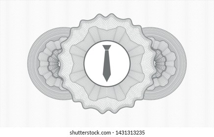 Grey passport style rosette with necktie icon inside