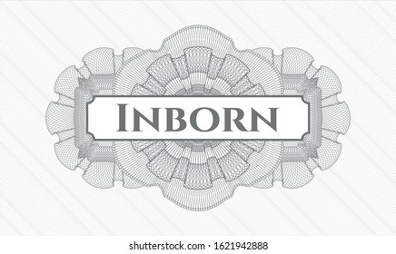 Rosette estilo pasaporte gris con texto Innato dentro