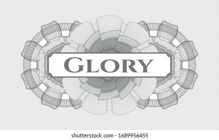 Rosette estilo pasaporte gris con texto Gloria dentro