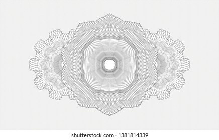 Grey passport style rosette. Vector Illustration. Detailed.