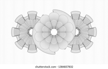 Grey passport style rosette. Vector Illustration. Detailed.