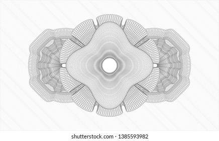 Grey passport style rosette. Vector Illustration. Detailed.