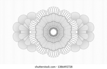 Grey passport style rosette. Vector Illustration. Detailed.