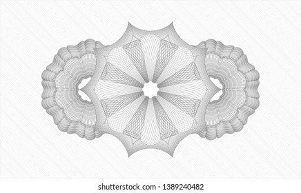 Grey passport style rosette. Vector Illustration. Detailed.