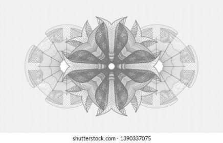 Grey passport style rosette. Vector Illustration. Detailed.