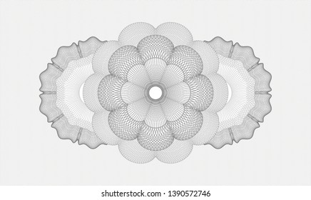 Grey passport style rosette. Vector Illustration. Detailed.