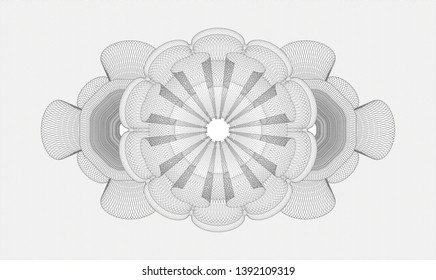 Grey passport style rosette. Vector Illustration. Detailed.