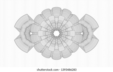 Grey passport style rosette. Vector Illustration. Detailed.