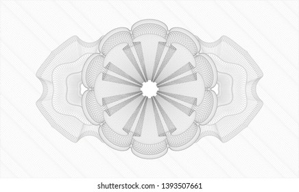 Grey passport style rosette. Vector Illustration. Detailed.
