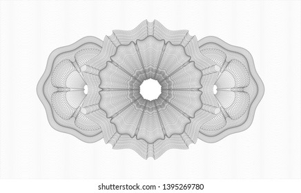 Grey passport style rosette. Vector Illustration. Detailed.