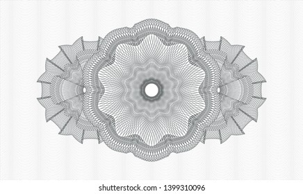 Grey passport style rosette. Vector Illustration. Detailed.