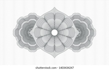 Grey passport style rosette. Vector Illustration. Detailed.