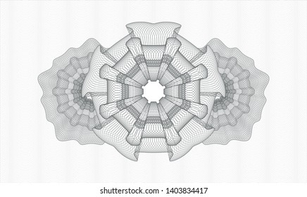 Grey passport style rosette. Vector Illustration. Detailed.