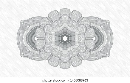 Grey passport style rosette. Vector Illustration. Detailed.
