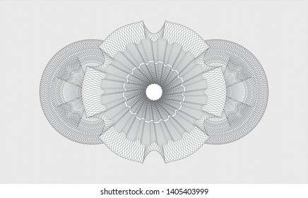 Grey passport style rosette. Vector Illustration. Detailed.