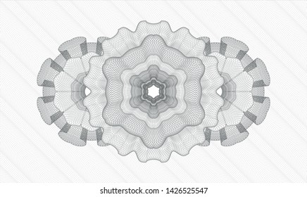 Grey passport style rosette. Vector Illustration. Detailed.