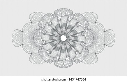 Grey passport style rosette. Vector Illustration. Detailed.