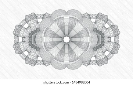 Grey passport style rosette. Vector Illustration. Detailed.