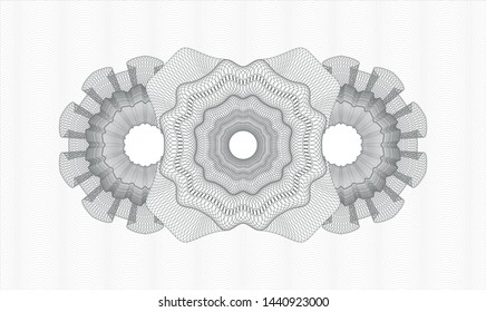 Grey passport style rosette. Vector Illustration. Detailed.