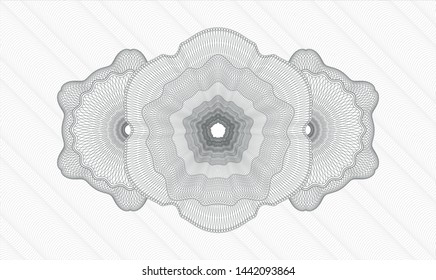 Grey passport style rosette. Vector Illustration. Detailed.