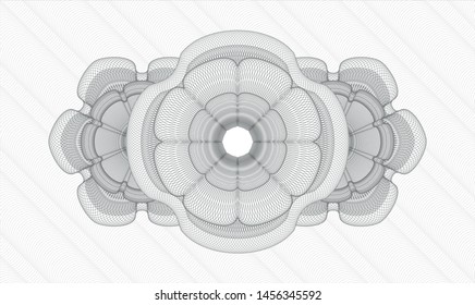 Grey passport style rosette. Vector Illustration. Detailed.