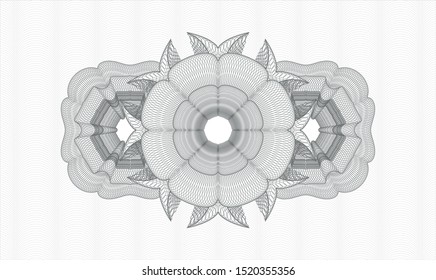 Grey passport style rosette. Vector Illustration. Detailed.