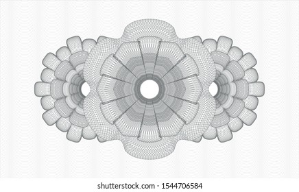 Grey passport style rosette. Vector Illustration. Detailed.
