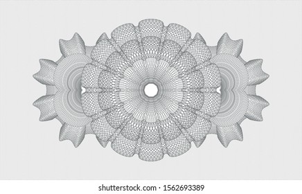 Grey passport style rosette. Vector Illustration. Detailed.