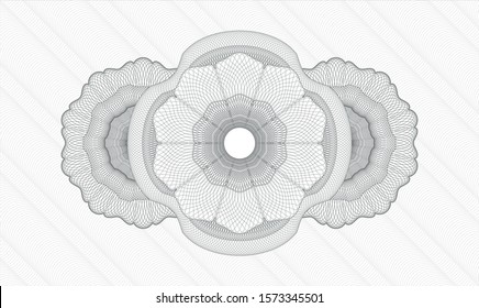 Grey passport style rosette. Vector Illustration. Detailed.