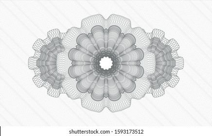 Grey passport style rosette. Vector Illustration. Detailed.