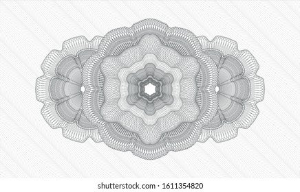 Grey passport style rosette. Vector Illustration. Detailed.