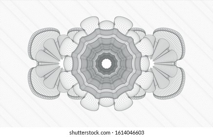 Grey passport style rosette. Vector Illustration. Detailed.