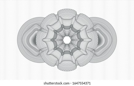 Grey passport style rosette. Vector Illustration. Detailed.