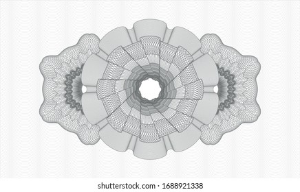 Grey passport style rosette. Vector Illustration. Detailed.