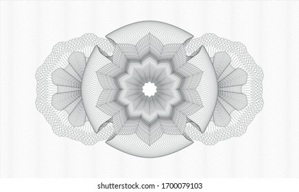 Grey passport style rosette. Vector Illustration. Detailed.