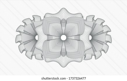 Rosette estilo pasaporte gris. Ilustración vectorial. Detallado 