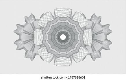 Rosette estilo pasaporte gris. Ilustración vectorial. Detallado 