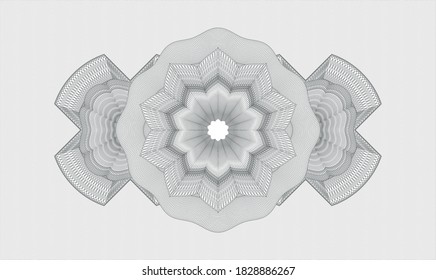 Grey passport style rosette. Vector Illustration. Detailed 