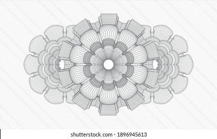 Grey passport style rosette. Vector Illustration. Detailed 