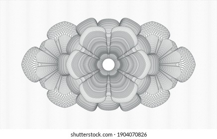 Grey passport style rosette. Vector Illustration. Detailed 